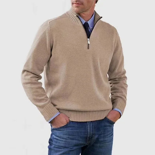 Ellison Men’s Half-Zip Knit Sweater – Tailored Fit Soft Breathable Pullover