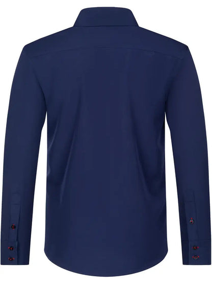 Arjun Men’s Dress Shirt – Long Sleeve Slim Fit Button Down with Contrast Detail