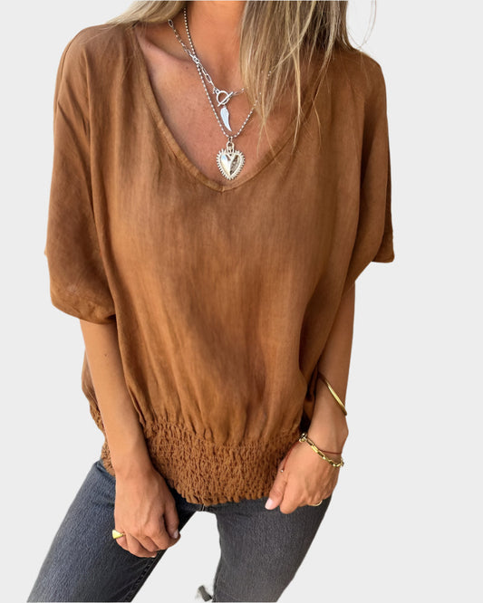 Maya Relaxed Summer Blouse – Soft Cotton Women’s Top