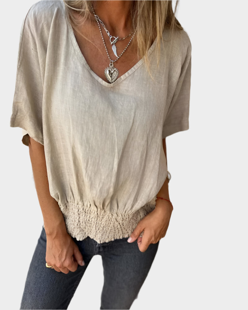 Maya Relaxed Summer Blouse – Soft Cotton Women’s Top