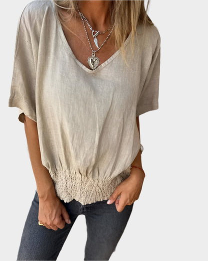 Maya Relaxed Summer Blouse – Soft Cotton Women’s Top