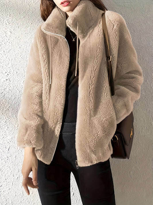Sienna Zip Fleece Jacket – Women’s Lightweight Jacket with High Neck & Plush Texture
