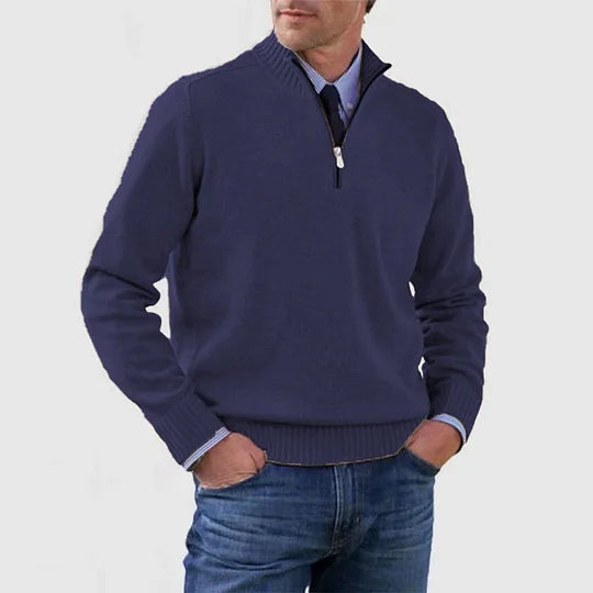 Ellison Men’s Half-Zip Knit Sweater – Tailored Fit Soft Breathable Pullover