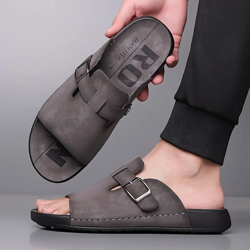 Rafael Cushioned Leather Sandals – Adjustable Comfort Summer Footwear