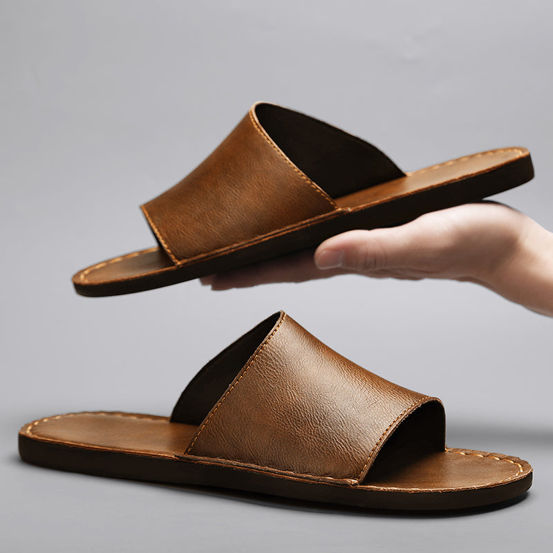 Ramses Genuine Leather Cross Strap Sandals – Handcrafted Cushioned Summer Footwear