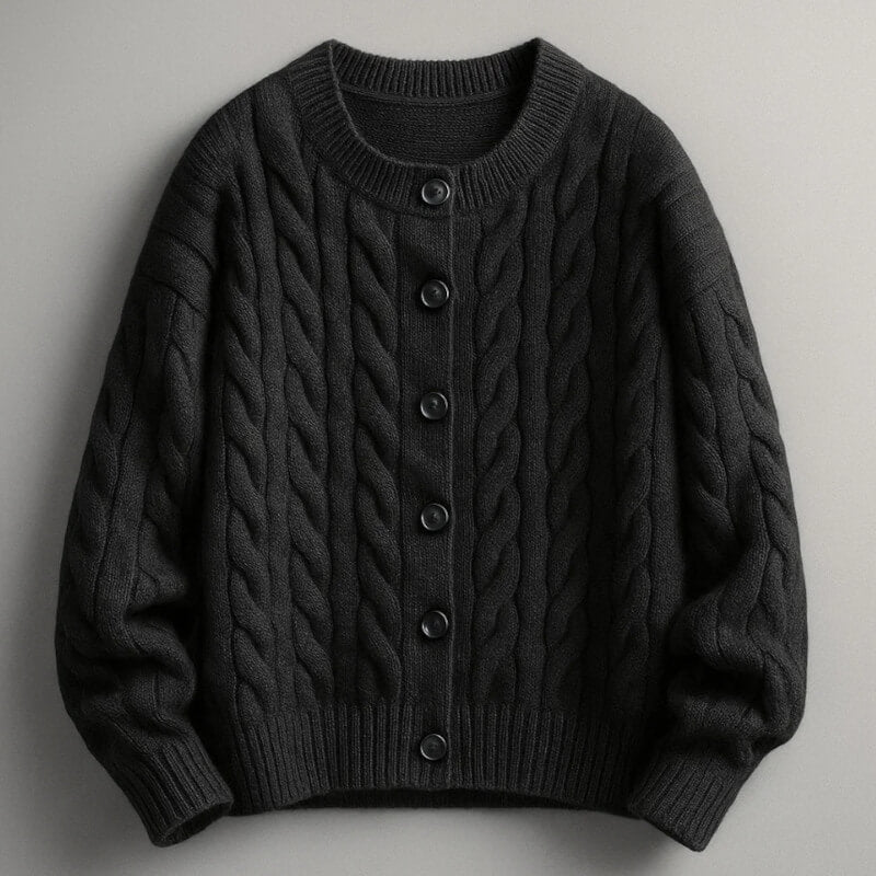 Bonnie Men’s Cardigan – Soft Cozy Button-Up Cable-Knit Cardigan