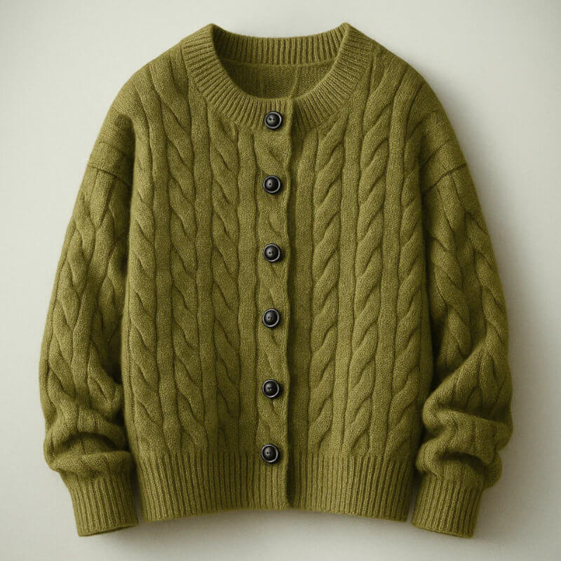 Bonnie Men’s Cardigan – Soft Cozy Button-Up Cable-Knit Cardigan