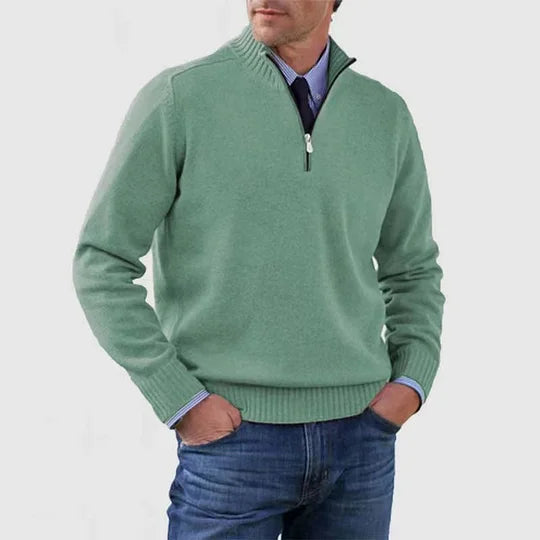 Ellison Men’s Half-Zip Knit Sweater – Tailored Fit Soft Breathable Pullover