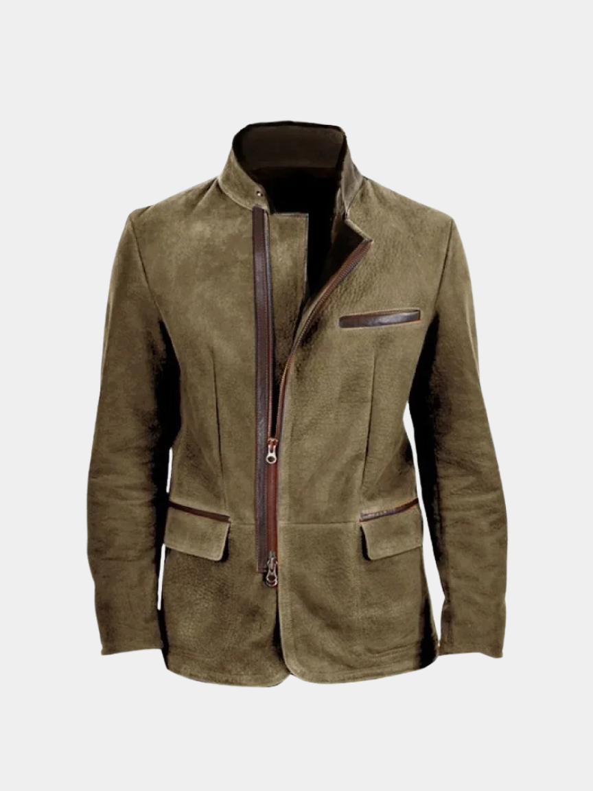 Ashwick Men’s Suede Jacket– Structured Longline Field Coat