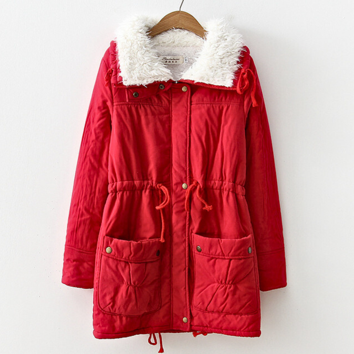 Marione Women’s Sherpa Parka – Cotton-Blend Winter Jacket with Adjustable Waist