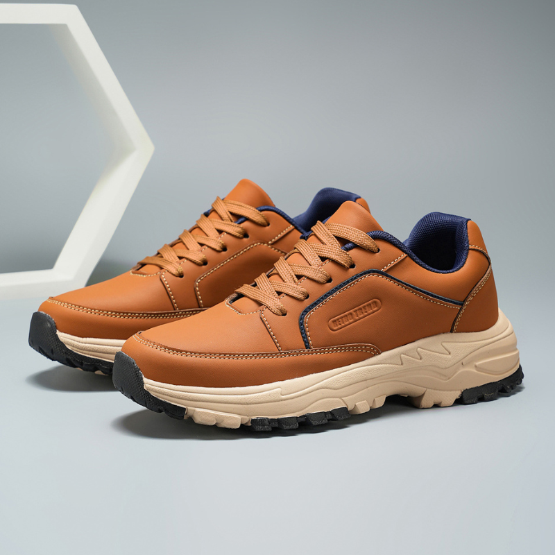Archie Men’s Leather Trainers – Cushioned Everyday Shoes