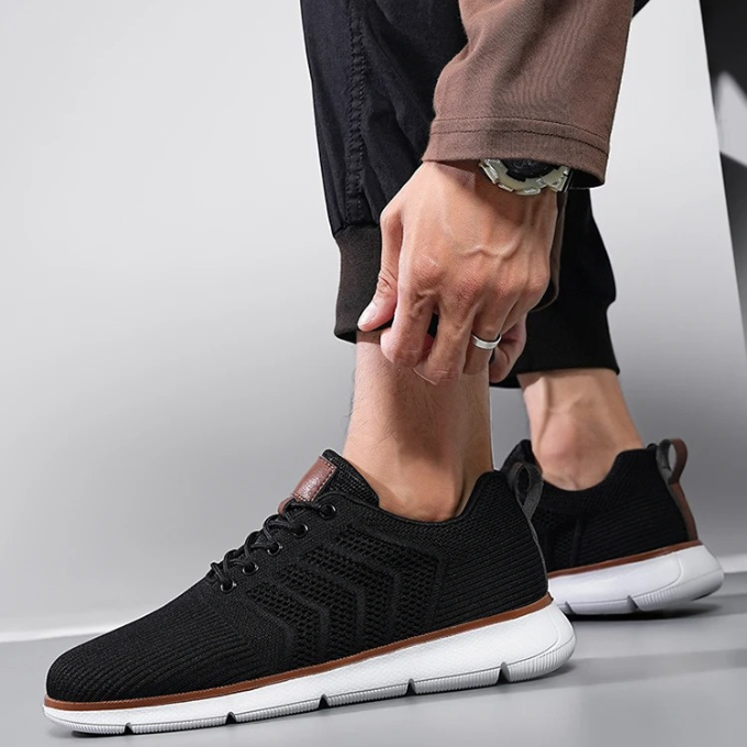 Aldrino Men’s Trainers – Breathable Lightweight Knit Men's Shoes with Cushioned Sole
