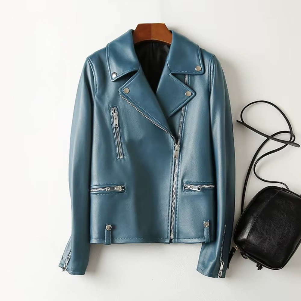 Aleson Women’s Leather Jacket – Smooth Leather with Tailored Fit