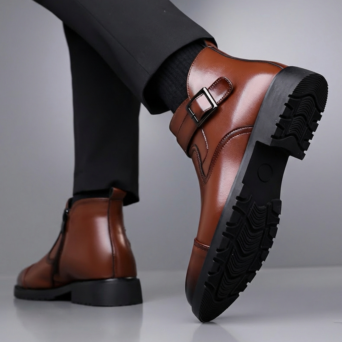 Archie Men’s Buckle Strap Ankle Boots