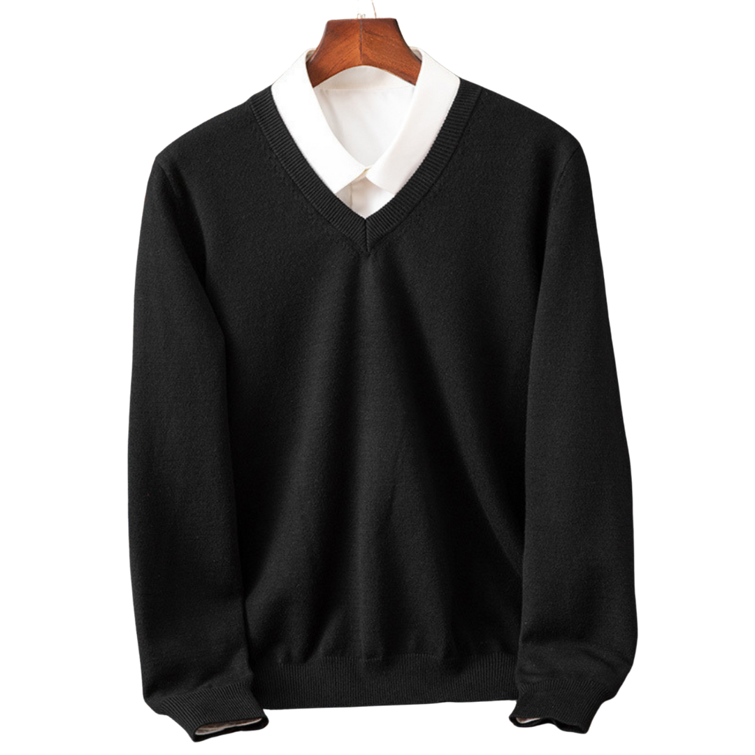 Kenji Men’s Jumper - Lightweight Soft V-Neck Knit Sweater