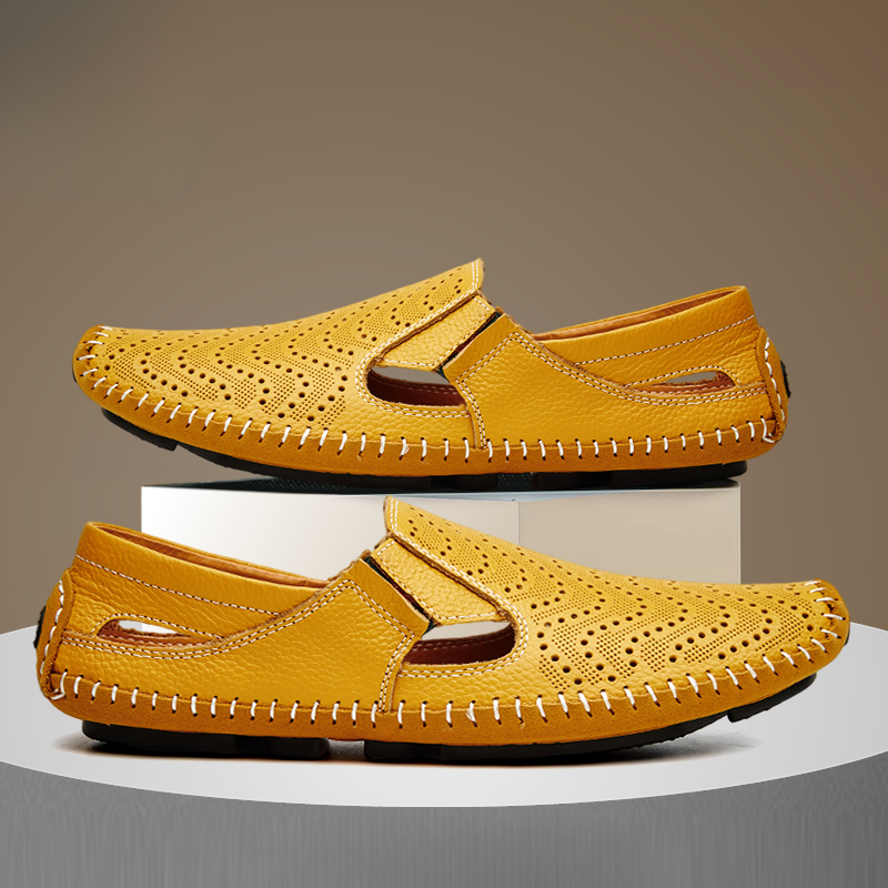 Ramil Italian Leather Sandals – Cushioned Breathable Casual Summer Footwear