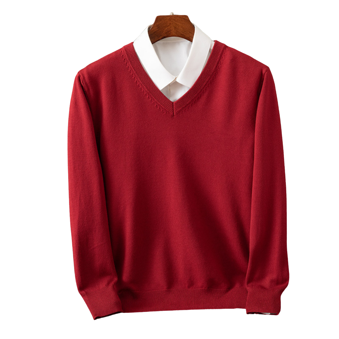 Kenji Men’s Jumper - Lightweight Soft V-Neck Knit Sweater