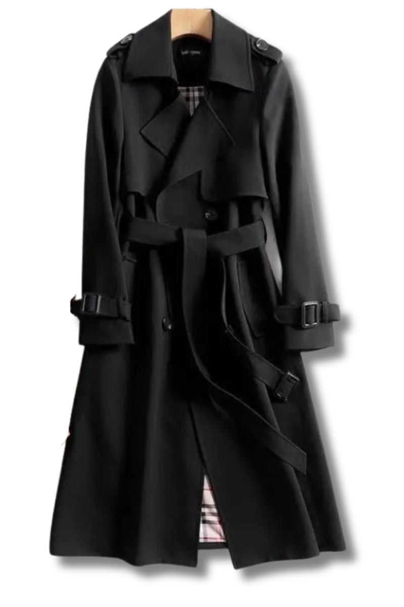 Hillary Women’s Trench Coat – Breathable Tailored Classic Belted Coat
