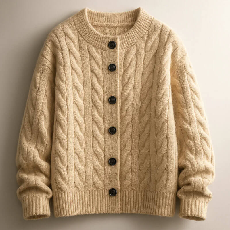 Bonnie Men’s Cardigan – Soft Cozy Button-Up Cable-Knit Cardigan
