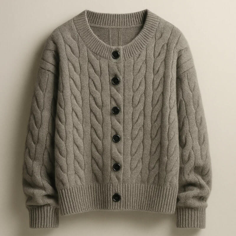 Bonnie Men’s Cardigan – Soft Cozy Button-Up Cable-Knit Cardigan