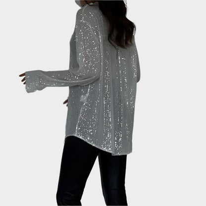 Selina Sequin Party Blouse – Sparkling Women’s Long Sleeve Top