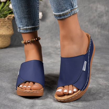 Sakura Women’s Wedge Sandals – Cushioned Slip-On Design with Arch Support