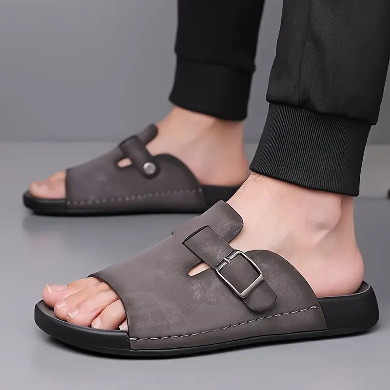 Rafael Cushioned Leather Sandals – Adjustable Comfort Summer Footwear
