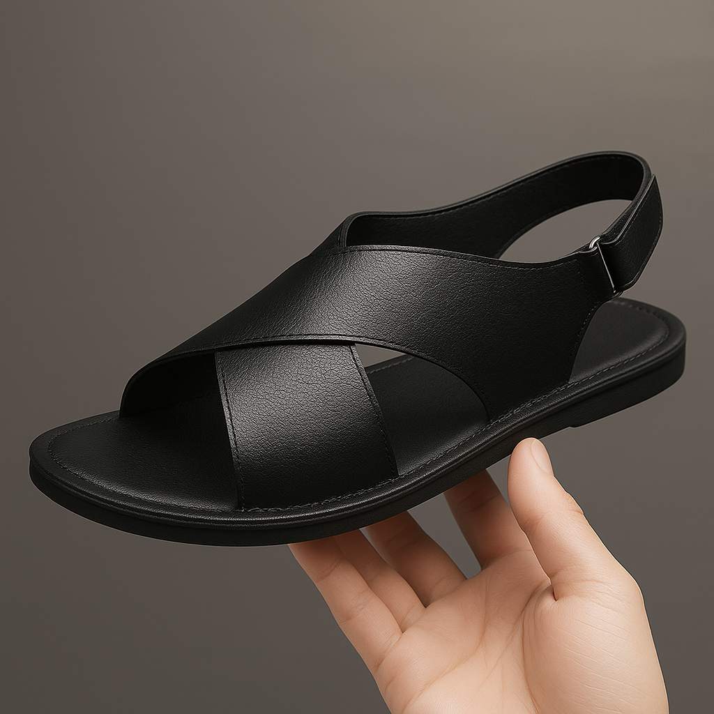 Gerard Genuine Leather Cross Wrap Sandals – Cushioned Casual Summer Footwear