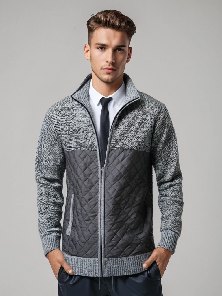 Chris Men’s Zip Up Cardigan – Full Zip Slim Fit Knit Sweater
