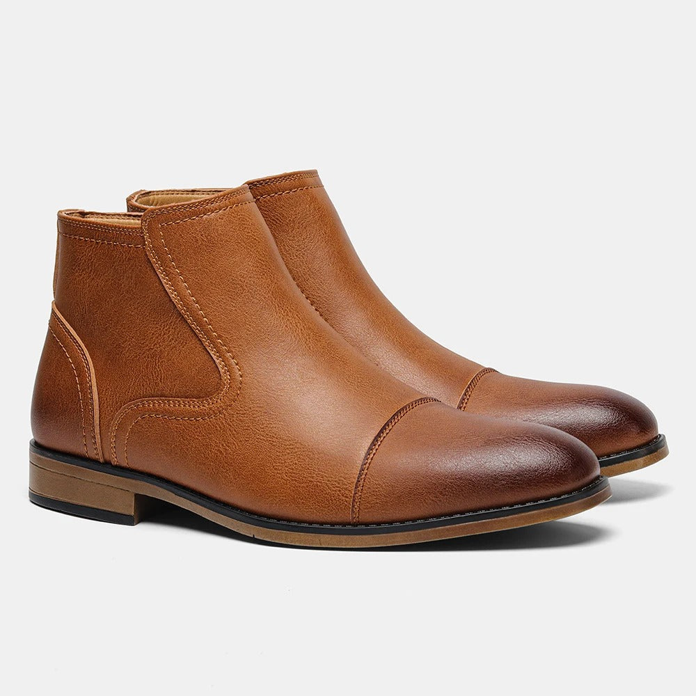 Marriot Men’s Chelsea Boots – Leather Chelsea Boots with Side Zip