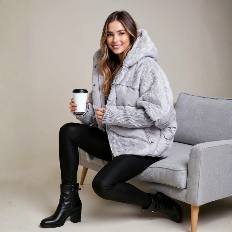 sabrina Women’s Cotton Parka – Faux Fur Trim & Lightweight Insulated Design