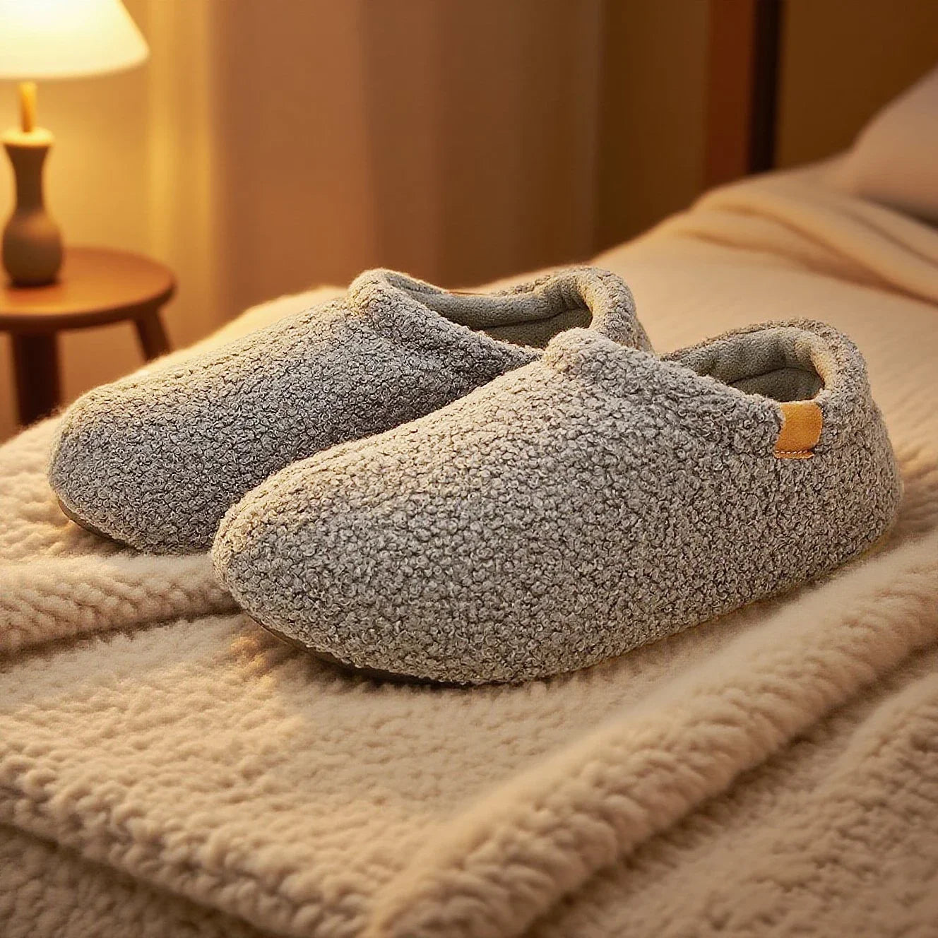 Lucien Teddy Fleece Slides – Ultra-Soft Indoor & Outdoor Slippers