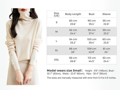 Elara Women’s Turtleneck Sweater – Merino Wool Seamless Knit for Winter Comfort