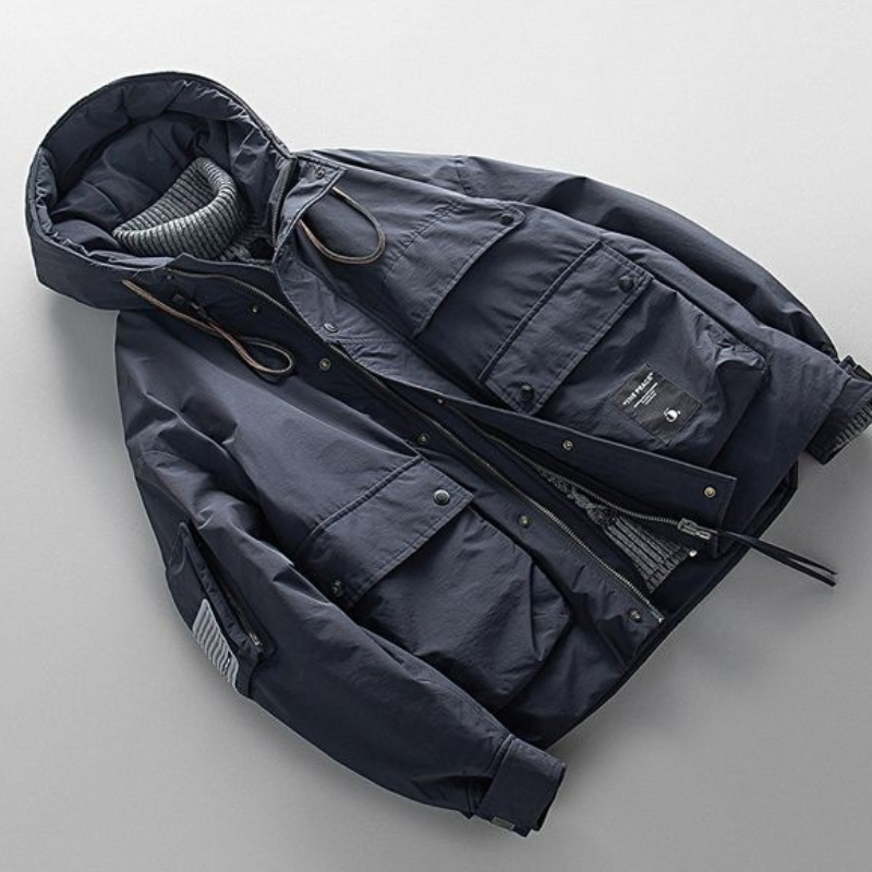 GlacierGuard Men’s Parka Jacket – Weatherproof Nylon Shell with Insulated Lining & Hood
