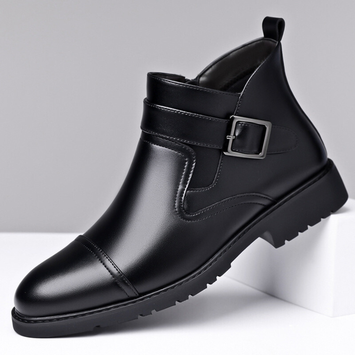 Archie Men’s Buckle Strap Ankle Boots