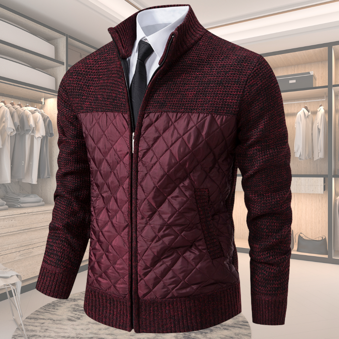 Chris Men’s Zip Up Cardigan – Full Zip Slim Fit Knit Sweater