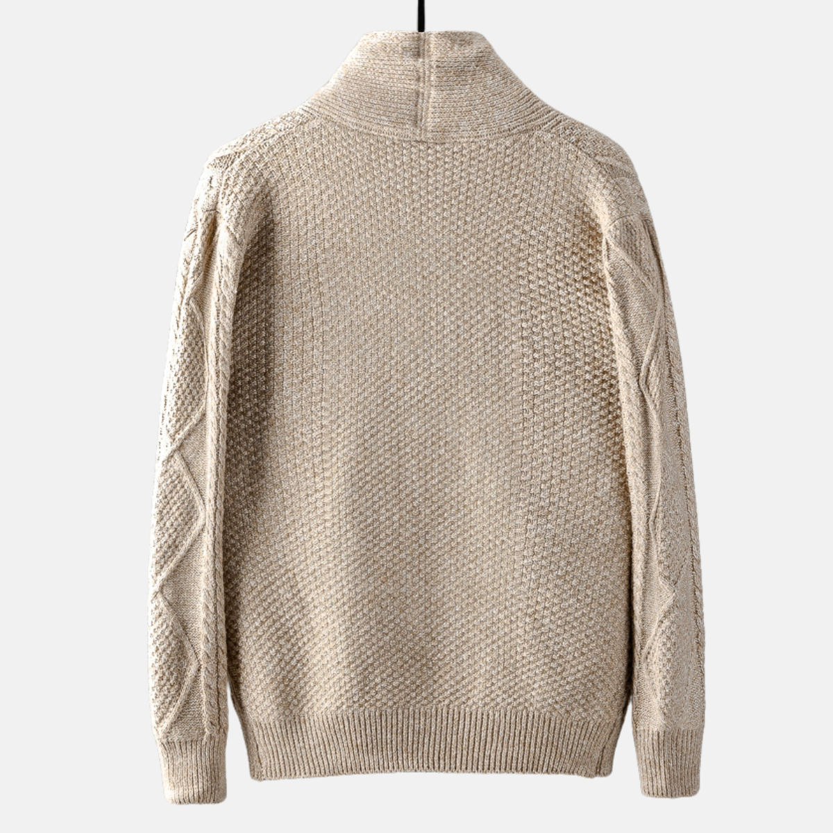 Milano Men’s Knit Cardigan – Chenille Cable Knit Sweater with Dual Pockets