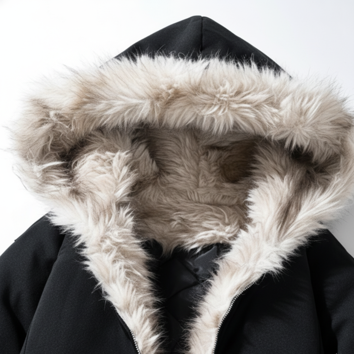 Newton Men’s Quilted Fur-Lined Hoodie – Soft Insulated Hooded Jacket