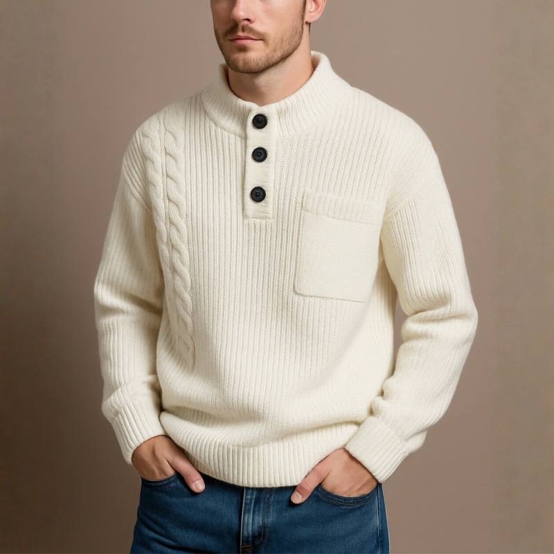 Camilo Men’s Sweater – Soft Wool-Blend O-Neck Men's Jumper