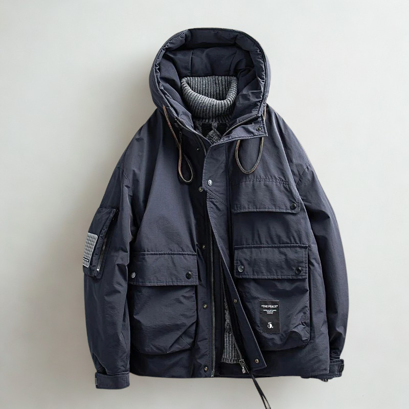 GlacierGuard Men’s Parka Jacket – Weatherproof Nylon Shell with Insulated Lining & Hood
