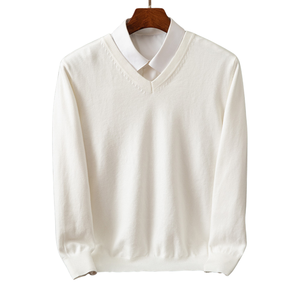 Kenji Men’s Jumper - Lightweight Soft V-Neck Knit Sweater