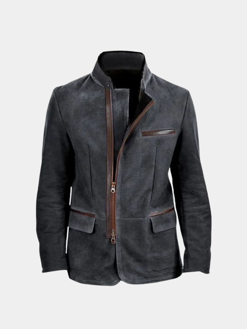 Ashwick Men’s Suede Jacket– Structured Longline Field Coat