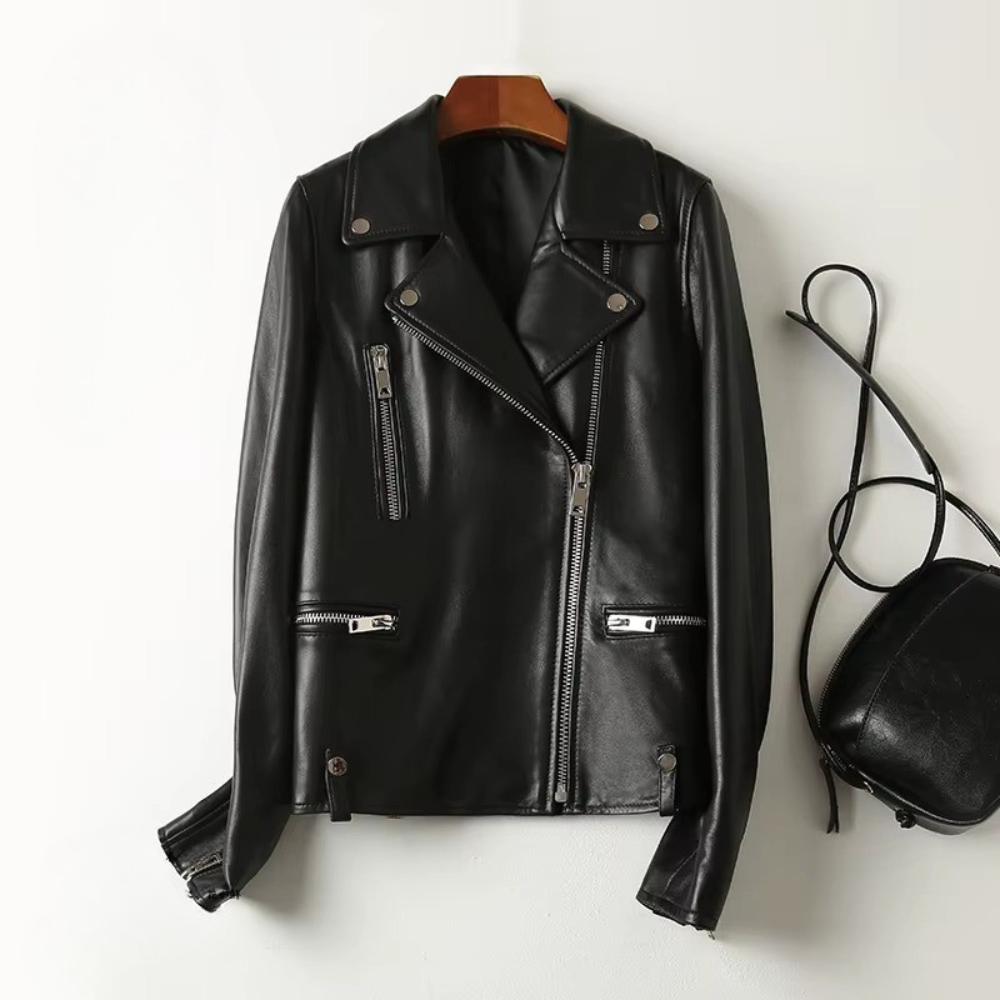 Aleson Women’s Leather Jacket – Smooth Leather with Tailored Fit