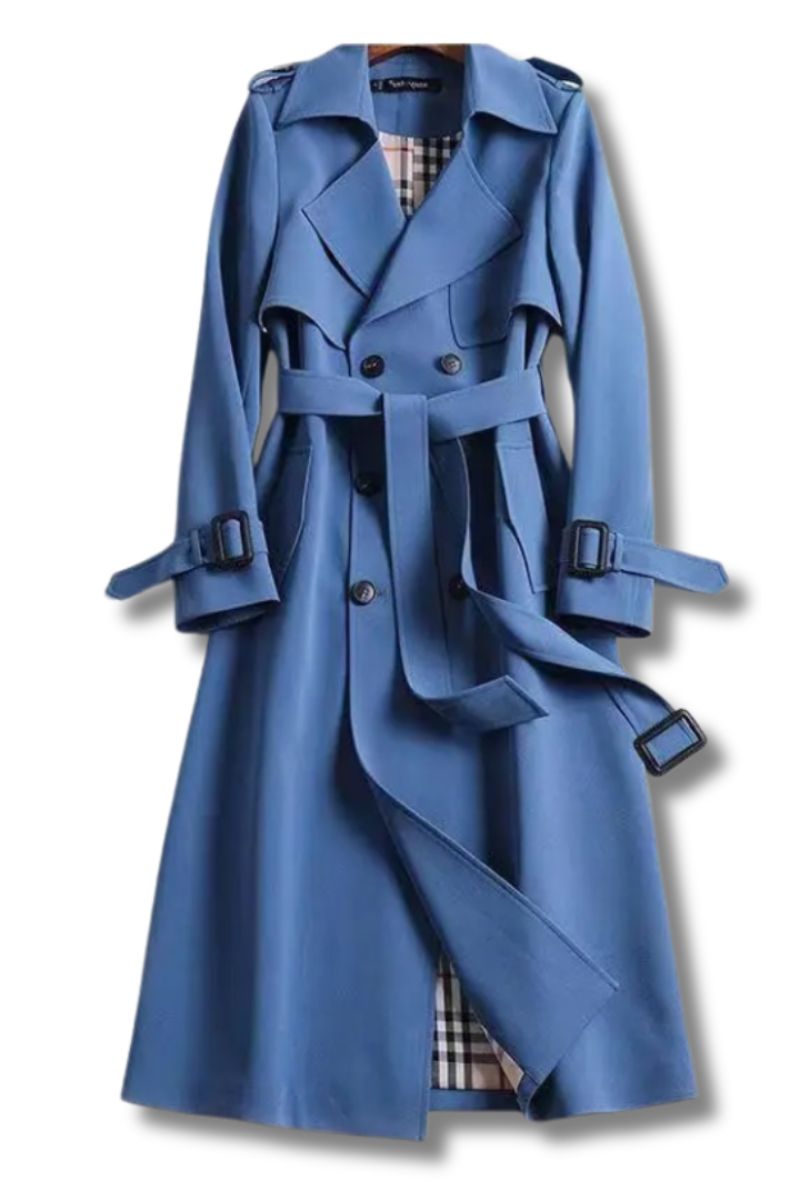 Hillary Women’s Trench Coat – Breathable Tailored Classic Belted Coat