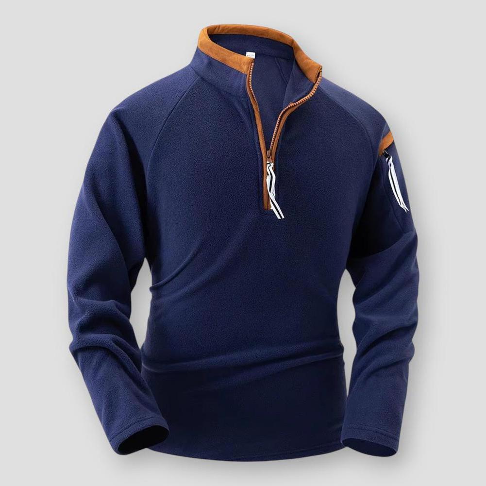 Kellan Men’s Quarter Zip Sweater – Tactical Fleece with Arm Pocket for Outdoor Wear