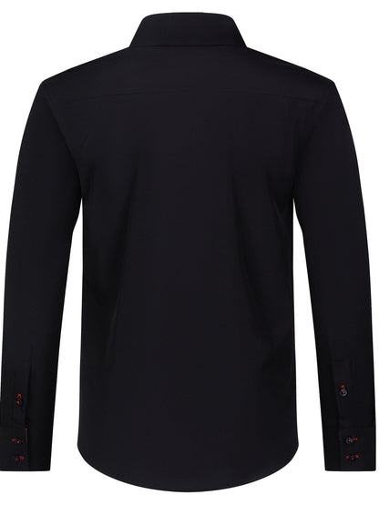 Arjun Men’s Dress Shirt – Long Sleeve Slim Fit Button Down with Contrast Detail
