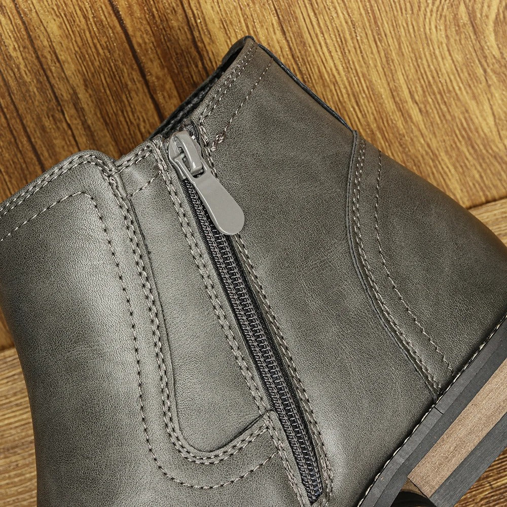 Marriot Men’s Chelsea Boots – Leather Chelsea Boots with Side Zip