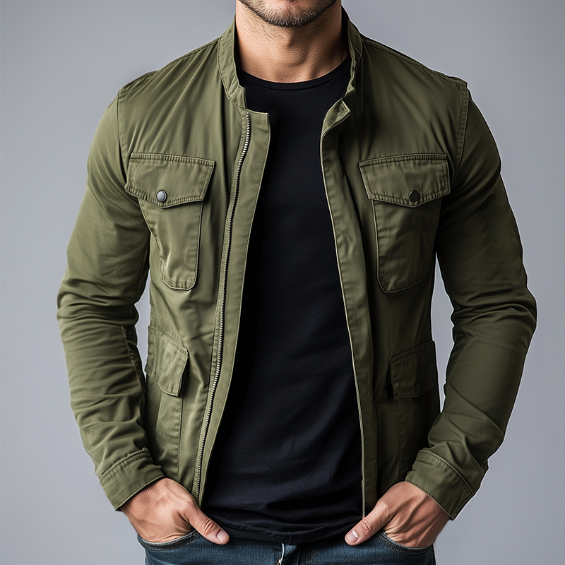 Vicente Men’s Cotton Jacket – Retro Style Casual Jacket