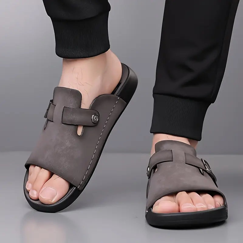 Rafael Cushioned Leather Sandals – Adjustable Comfort Summer Footwear