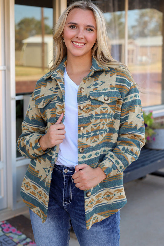Stylish Aztec Western Vest Shacket